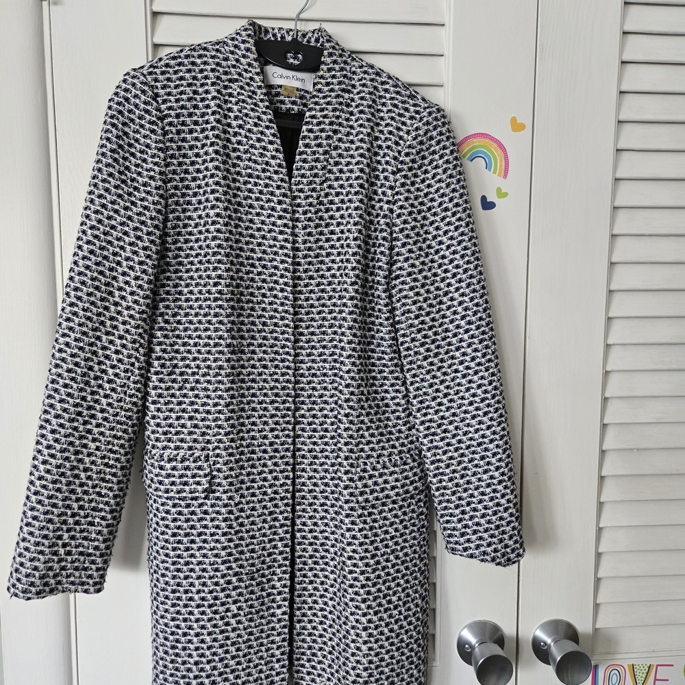 Calvin Klein Women's Black and White Coat